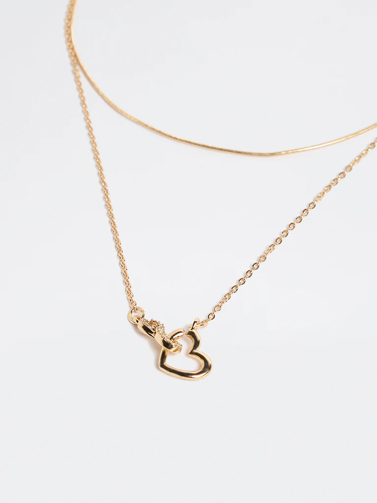 Westside Accessories Gold Heart and Infinity Pendant Necklace - Pack of 2 - Image 3