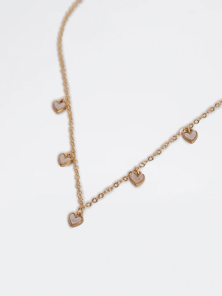 Westside Accessories Gold Heart Charm Gold Necklace - Image 3