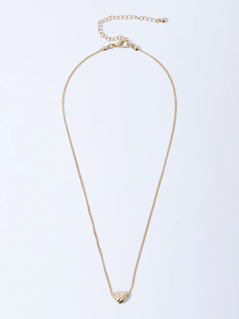 Westside Accessories Gold Heart Charm Necklace