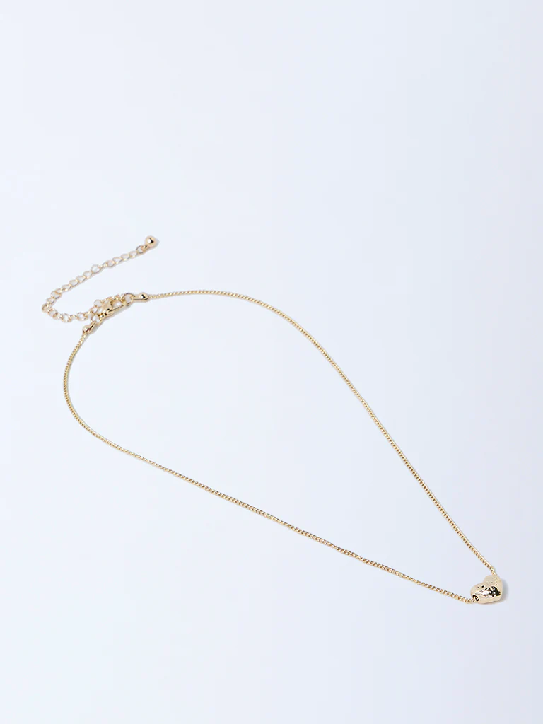 Westside Accessories Gold Heart Charm Necklace - Image 2