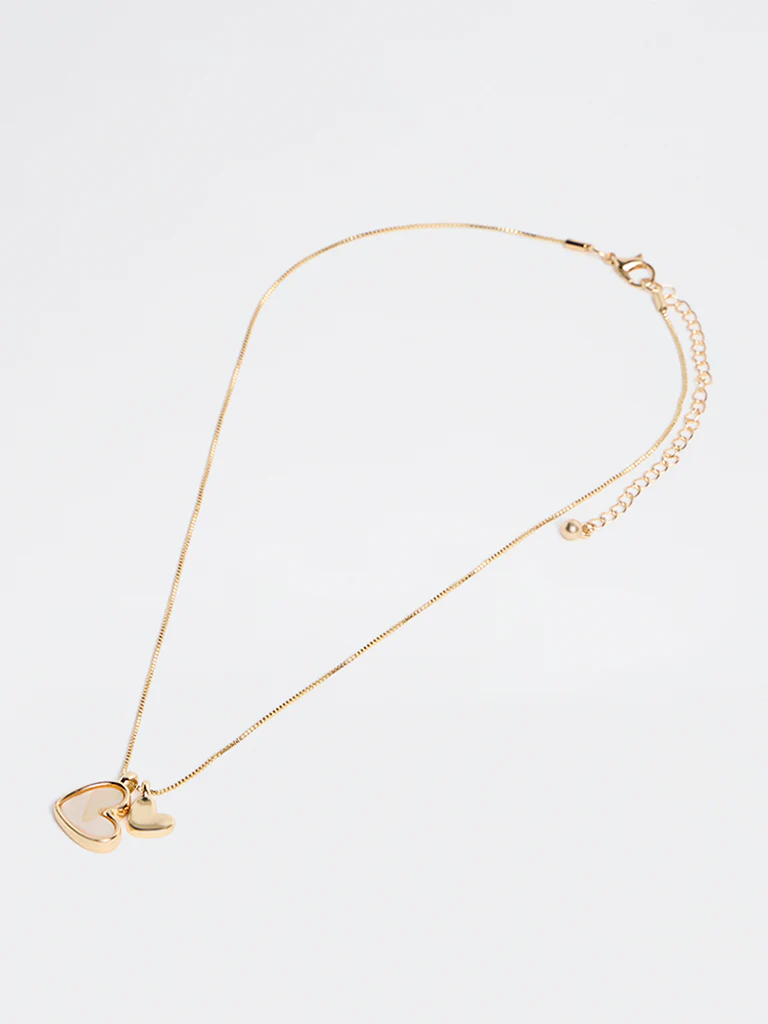 Westside Accessories Gold Heart Charm Necklace - Image 2
