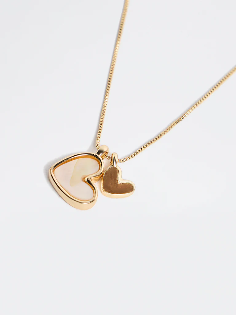 Westside Accessories Gold Heart Charm Necklace - Image 3