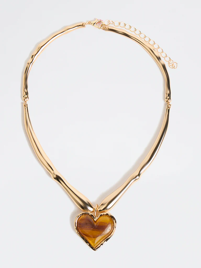 Westside Accessories Gold Heart Charm Necklace