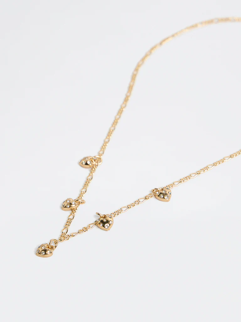 Westside Accessories Gold Heart Charm Necklace - Image 3