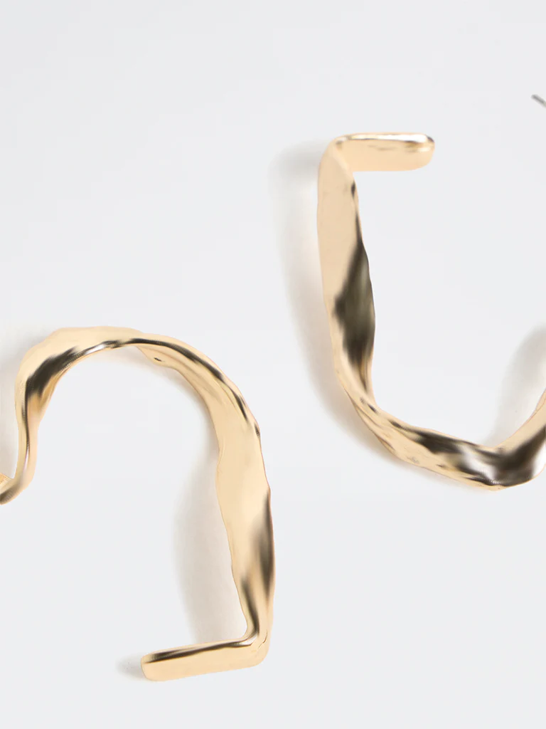 Westside Accessories Gold Heart-Shape Hoop Earrings - Image 3
