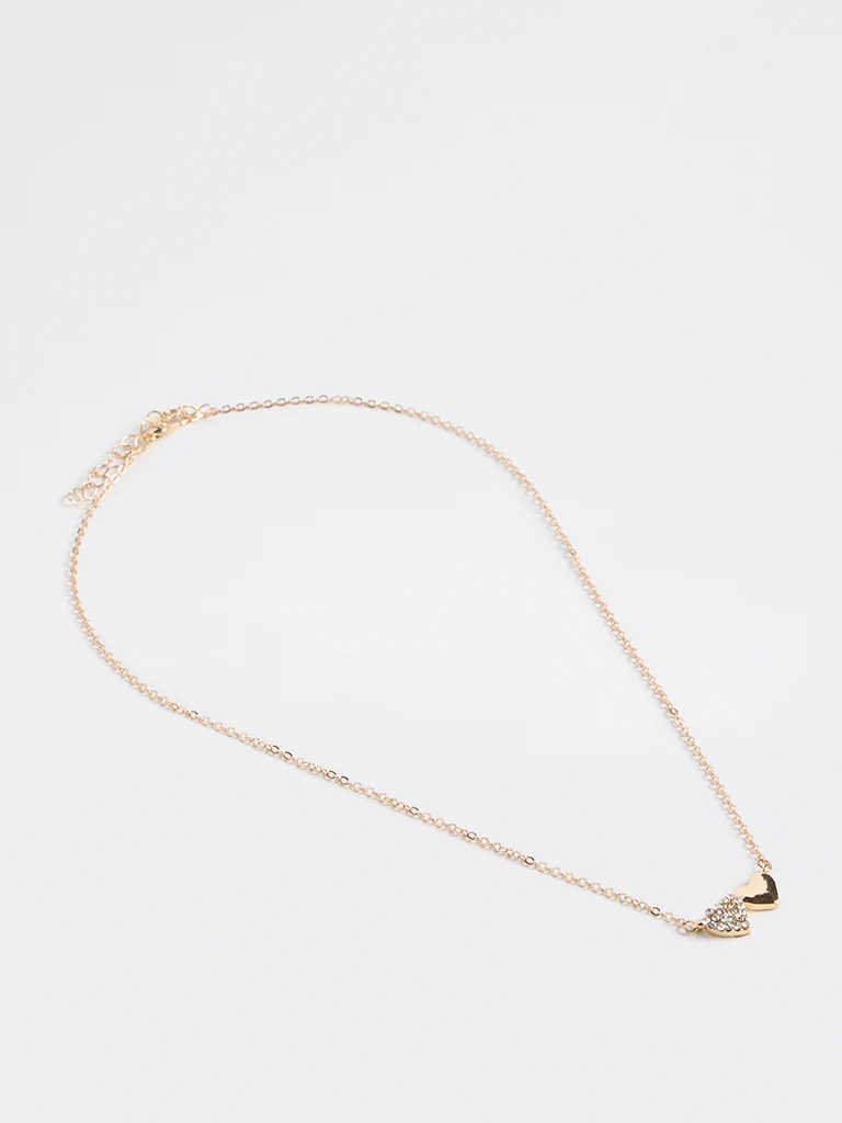 Westside Accessories Gold Heart Stone Necklace - Image 2