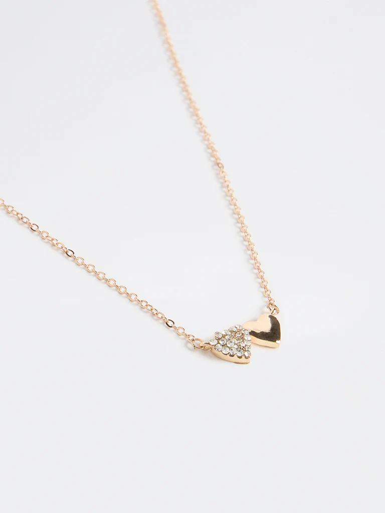 Westside Accessories Gold Heart Stone Necklace - Image 3