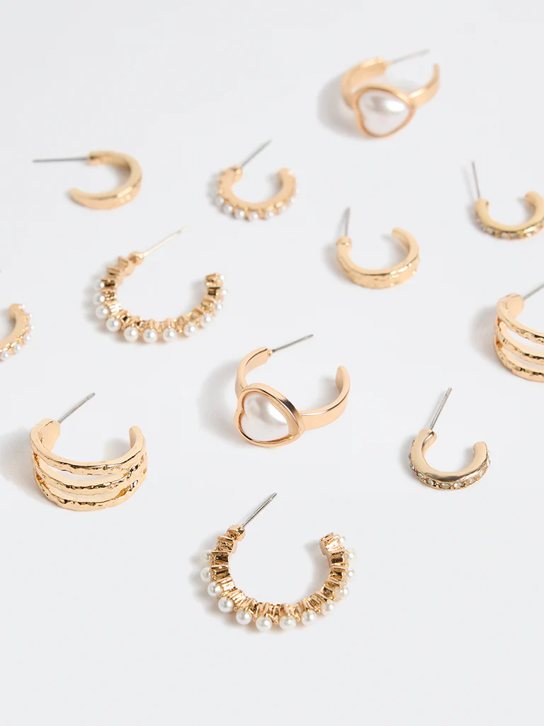 Westside Accessories Gold Hoop Earrings - Pack of 6 - Image 3