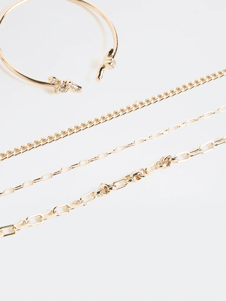 Westside Accessories Gold Knot Stack Bracelets - Pack of 4 - Image 3