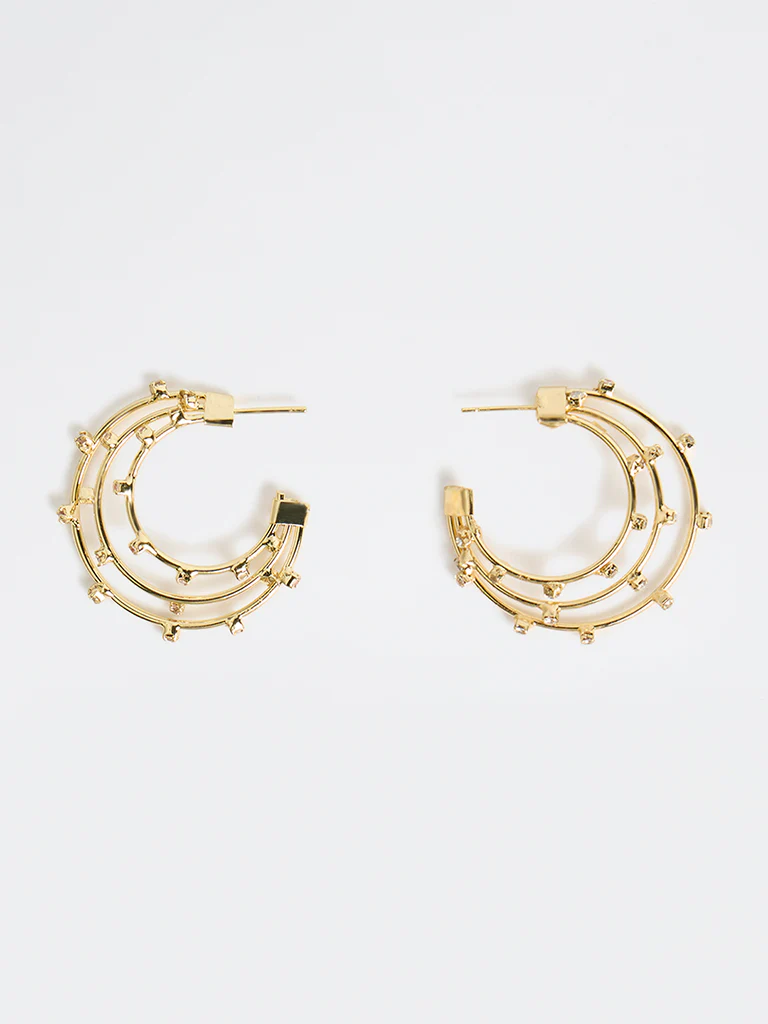 Westside Accessories Gold Layered Hoop Earrings