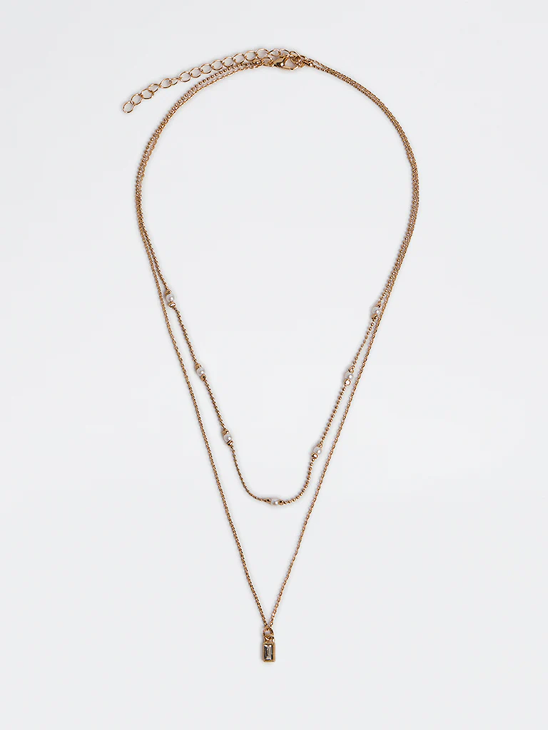 Westside Accessories Gold Layered Pendant Necklace