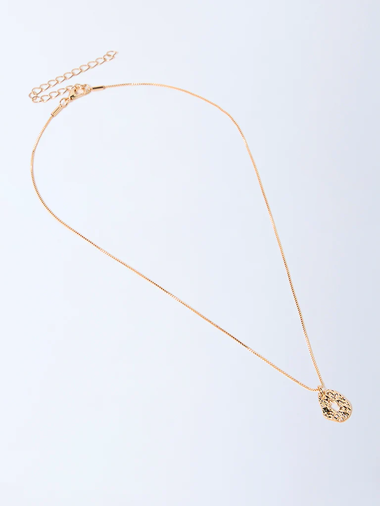 Westside Accessories Gold Molten Pendant Chain Necklace - Image 2
