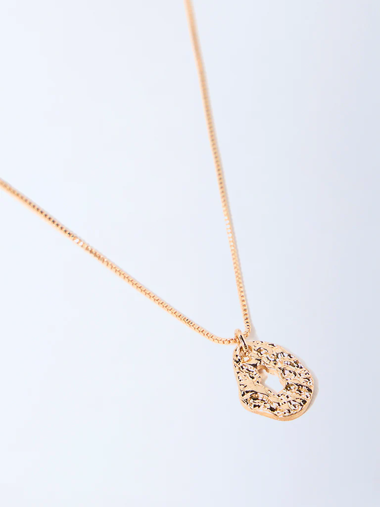 Westside Accessories Gold Molten Pendant Chain Necklace - Image 3