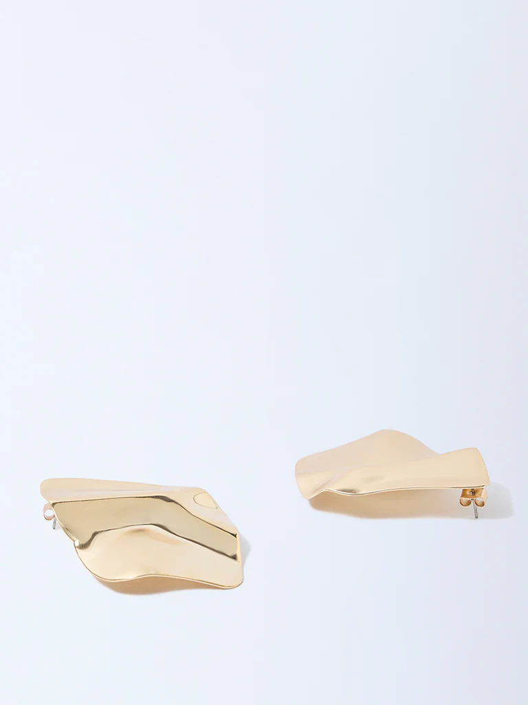Westside Accessories Gold Molten Statement Earrings - Image 2