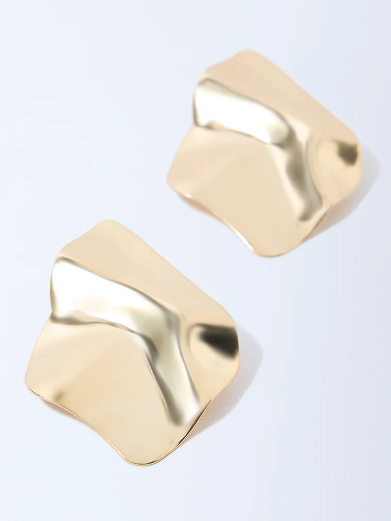 Westside Accessories Gold Molten Statement Earrings - Image 3