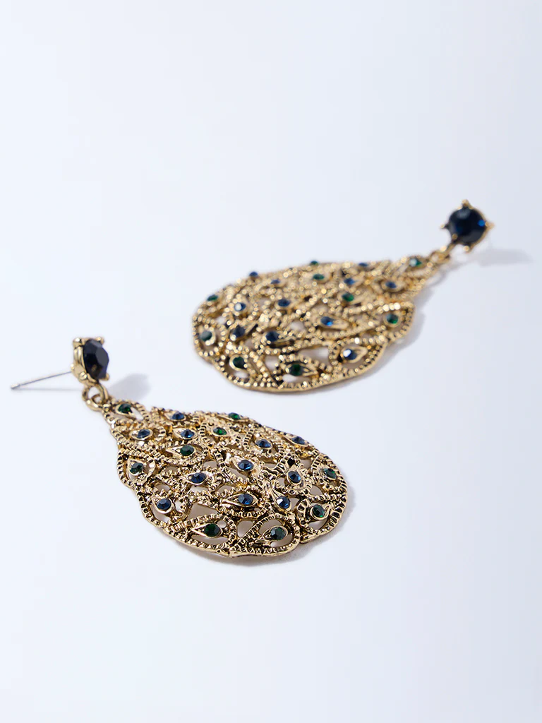 Westside Accessories Gold Mor Pankh Earrings - Image 3
