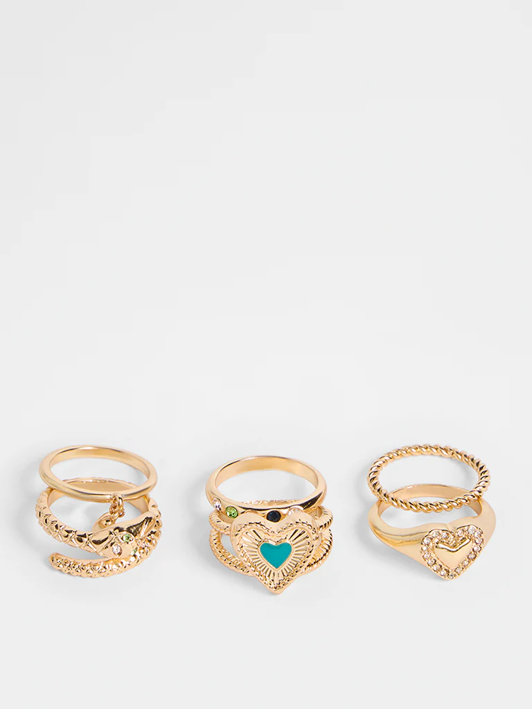 Westside Accessories Gold Motif Assorted Rings - Pack of 6 - Image 2