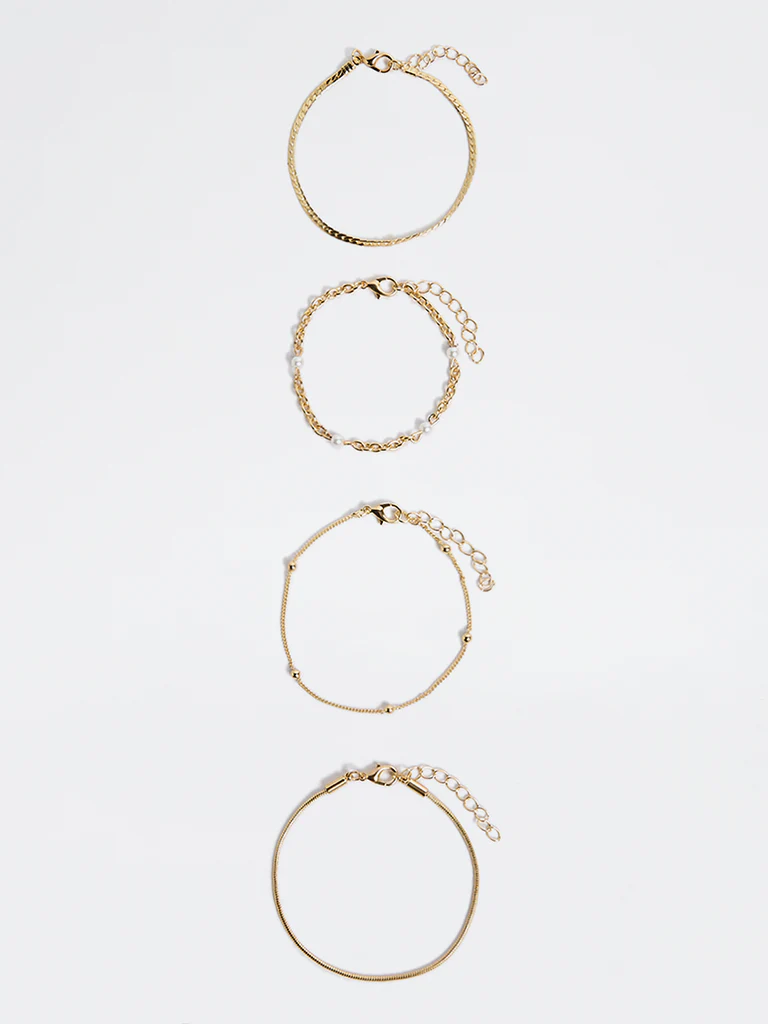Westside Accessories Gold Multi-Chain Bracelets - Pack of 4