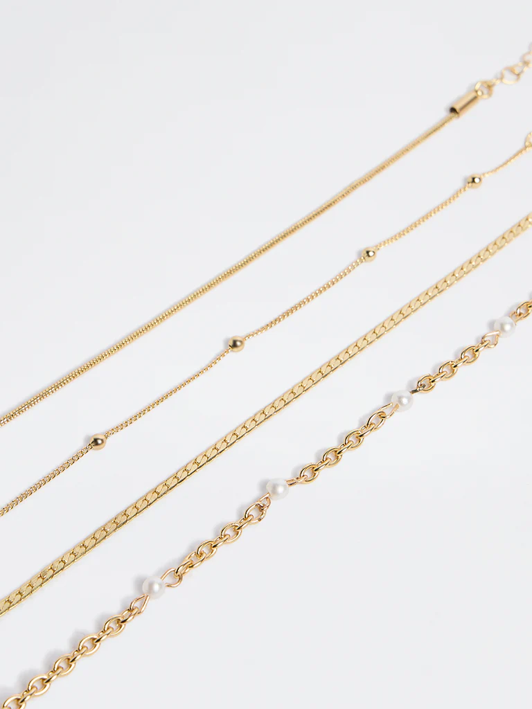 Westside Accessories Gold Multi-Chain Bracelets - Pack of 4 - Image 3