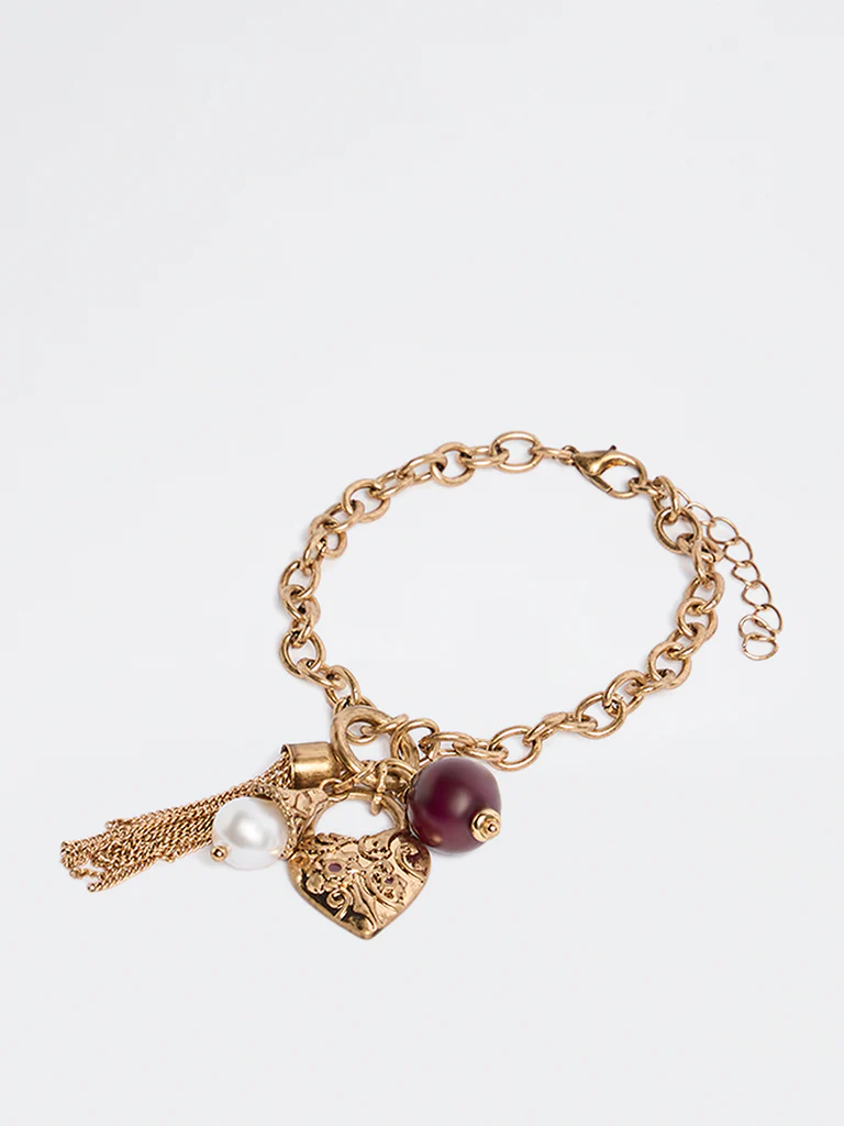 Westside Accessories Gold Multi Charm Chain Bracelet - Image 2