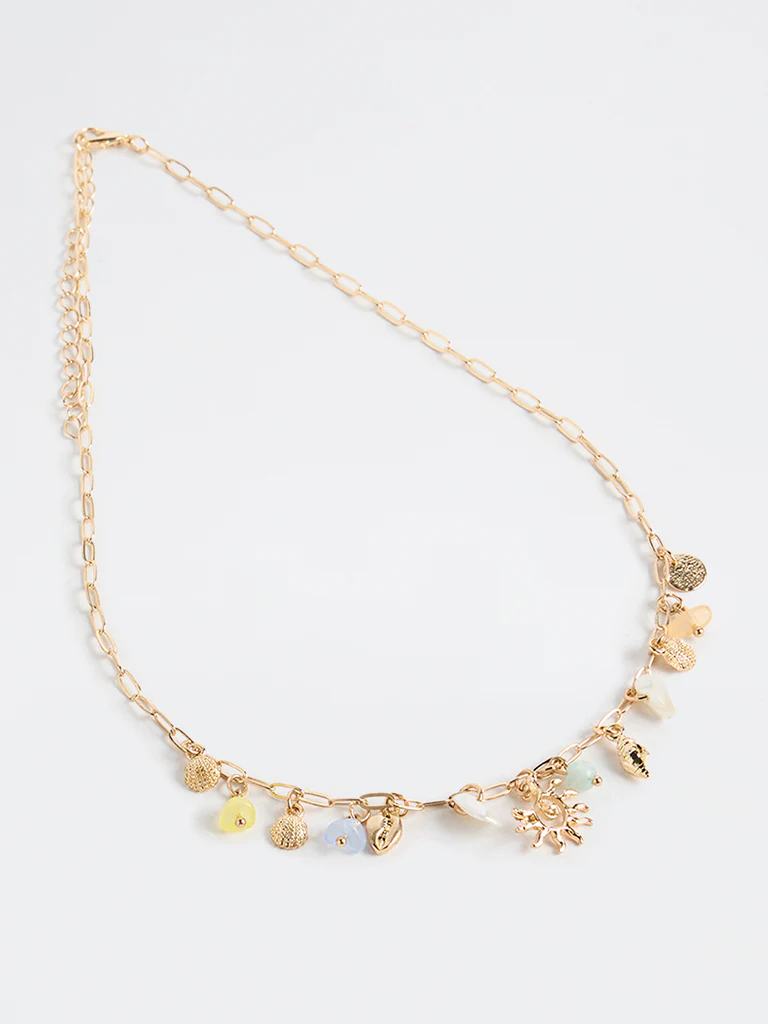 Westside Accessories Gold Multi-Charm Statement Necklace - Image 2