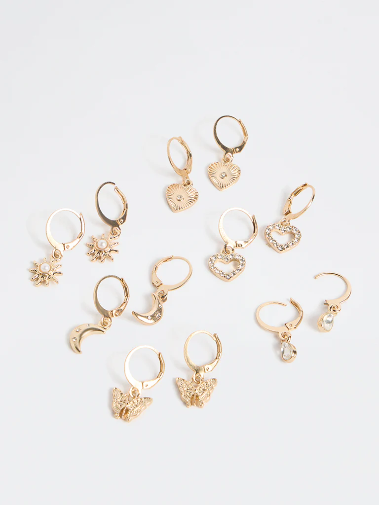 Westside Accessories Gold Multi-Hoop Earrings - Pack of 6 - Image 2