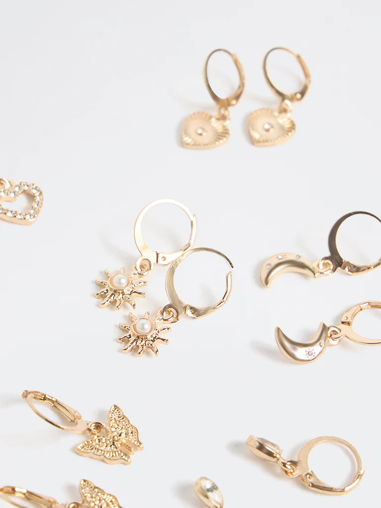 Westside Accessories Gold Multi-Hoop Earrings - Pack of 6 - Image 3