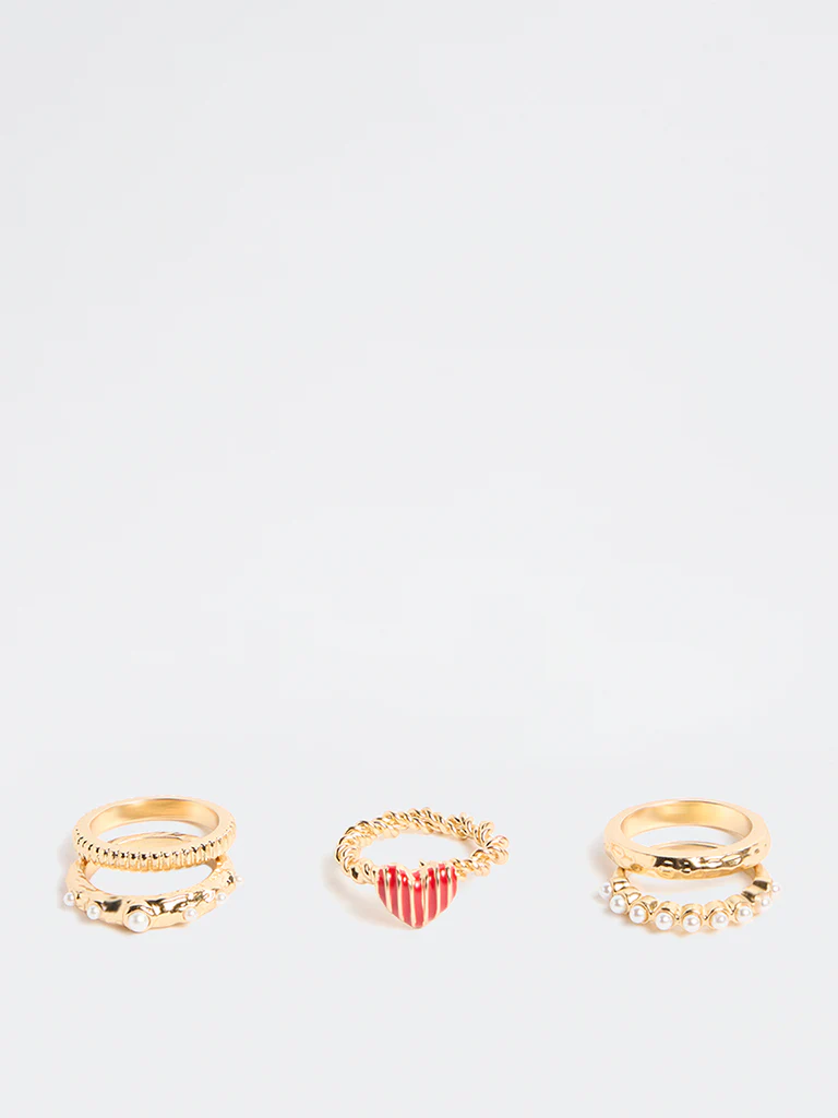 Westside Accessories Gold Multi-Ring Stack - Pack of 5 - Image 2