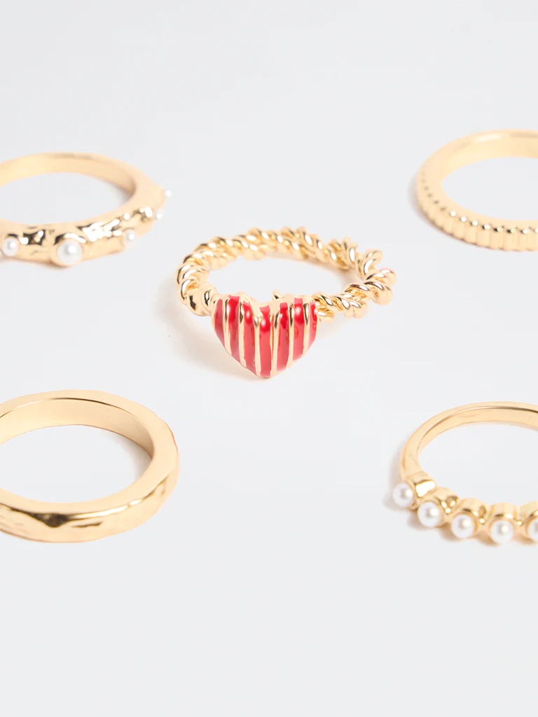Westside Accessories Gold Multi-Ring Stack - Pack of 5 - Image 3