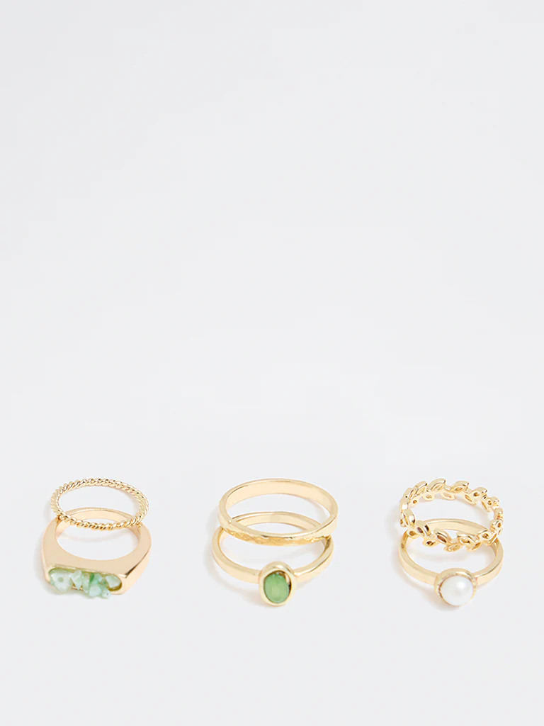 Westside Accessories Gold Multi-Stack Rings - Pack of 6 - Image 2