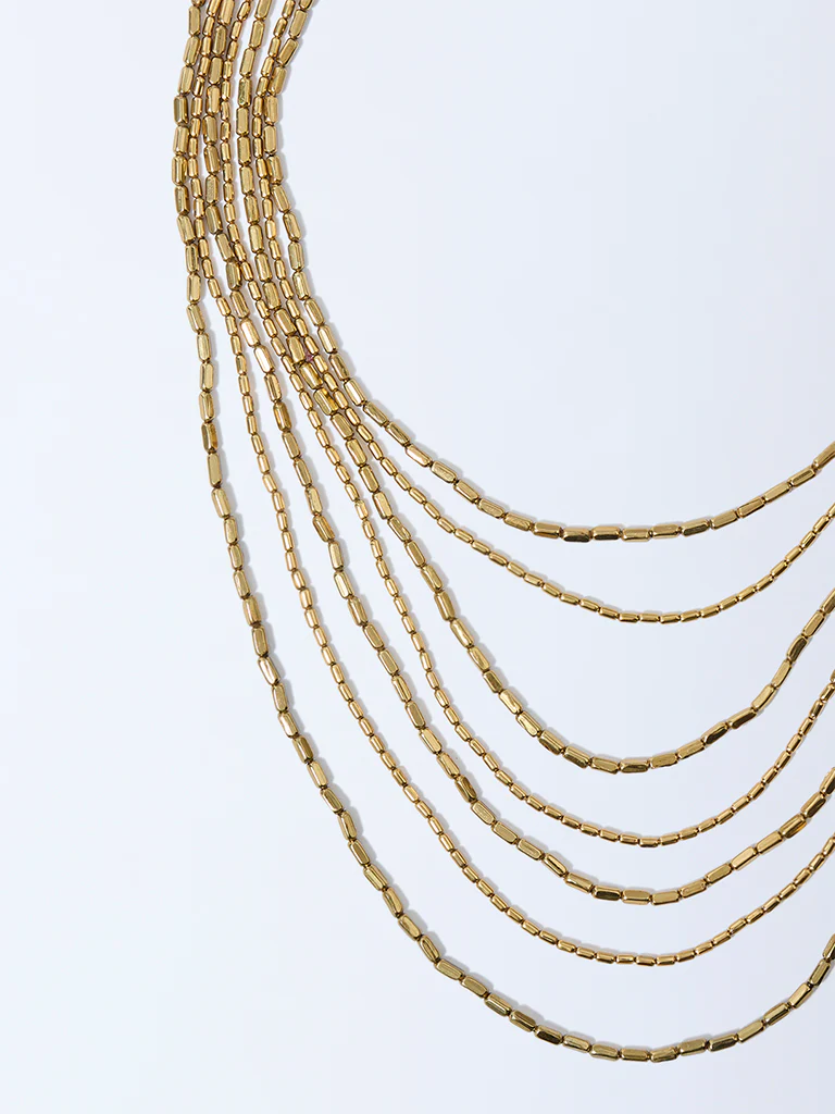 Westside Accessories Gold Multilayer Statement Necklace - Image 3