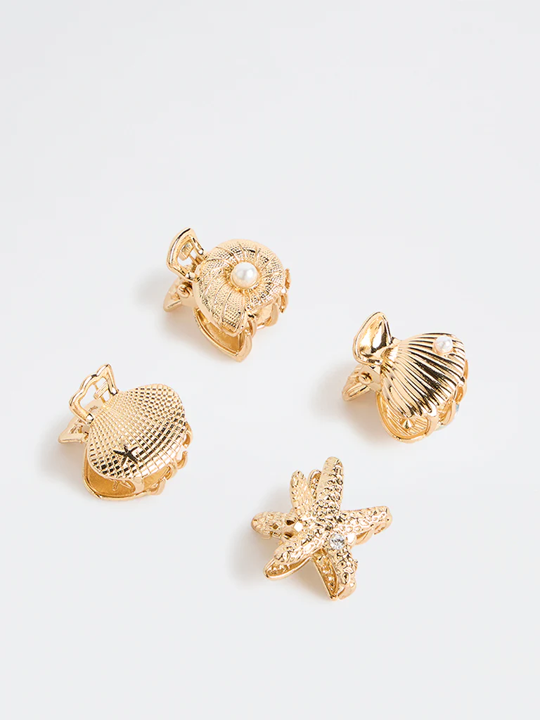 Westside Accessories Gold Ocean-Inspired Clips- Pack of 4 - Image 2