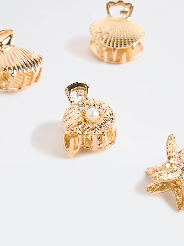 Westside Accessories Gold Ocean-Inspired Clips- Pack of 4 - Image 3