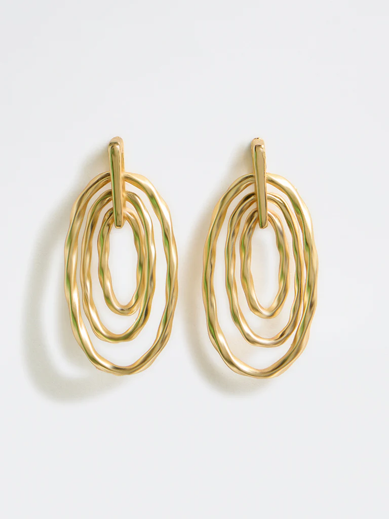Westside Accessories Gold Oval Drop Earrings