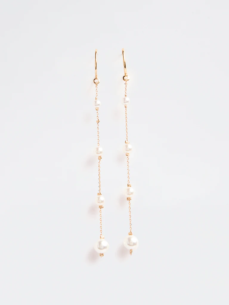 Westside Accessories Gold Pearlescent Drop Earrings