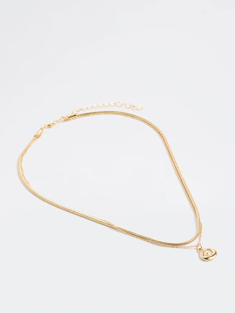 Westside Accessories Gold Pearlescent Pendant Necklace - Image 2