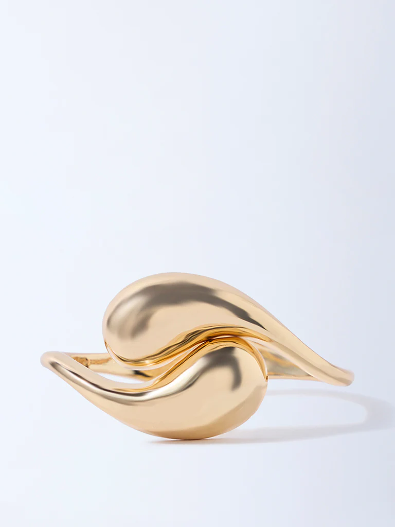 Westside Accessories Gold Puffy Statement Cuff Bracelet