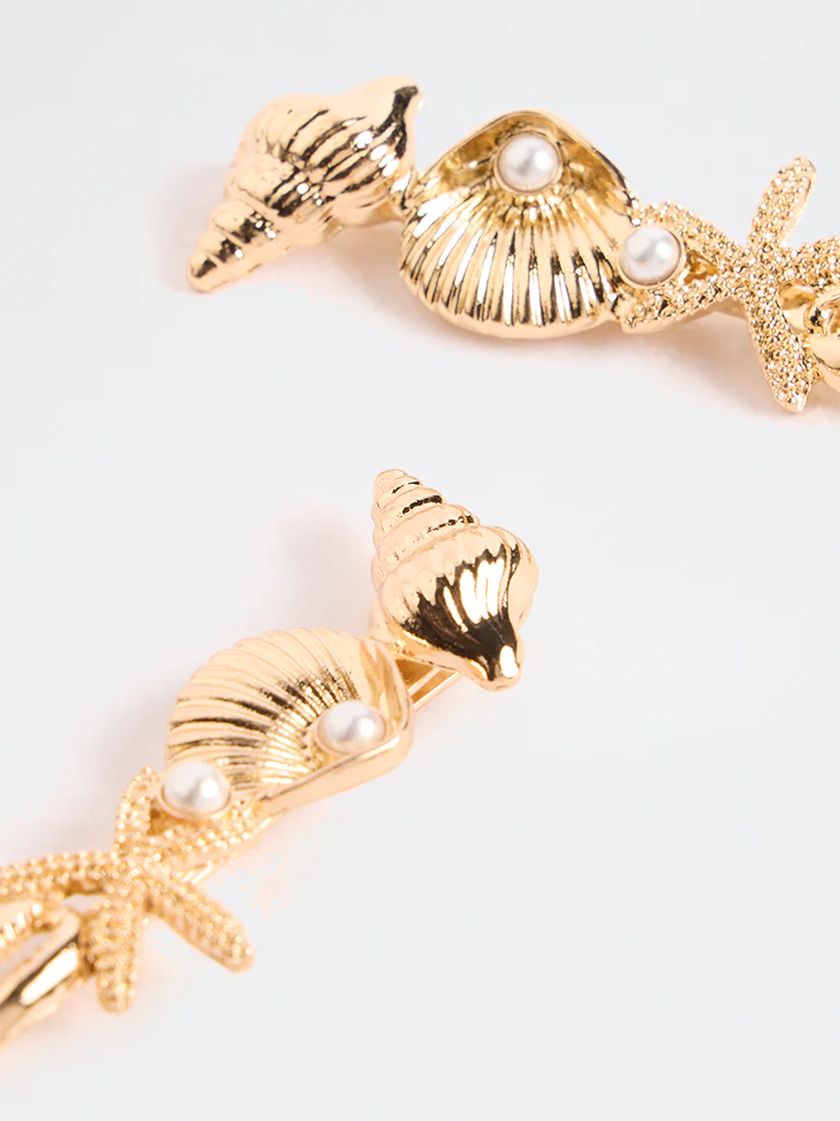 Westside Accessories Gold Shell Clips - Pack of 3 - Image 3