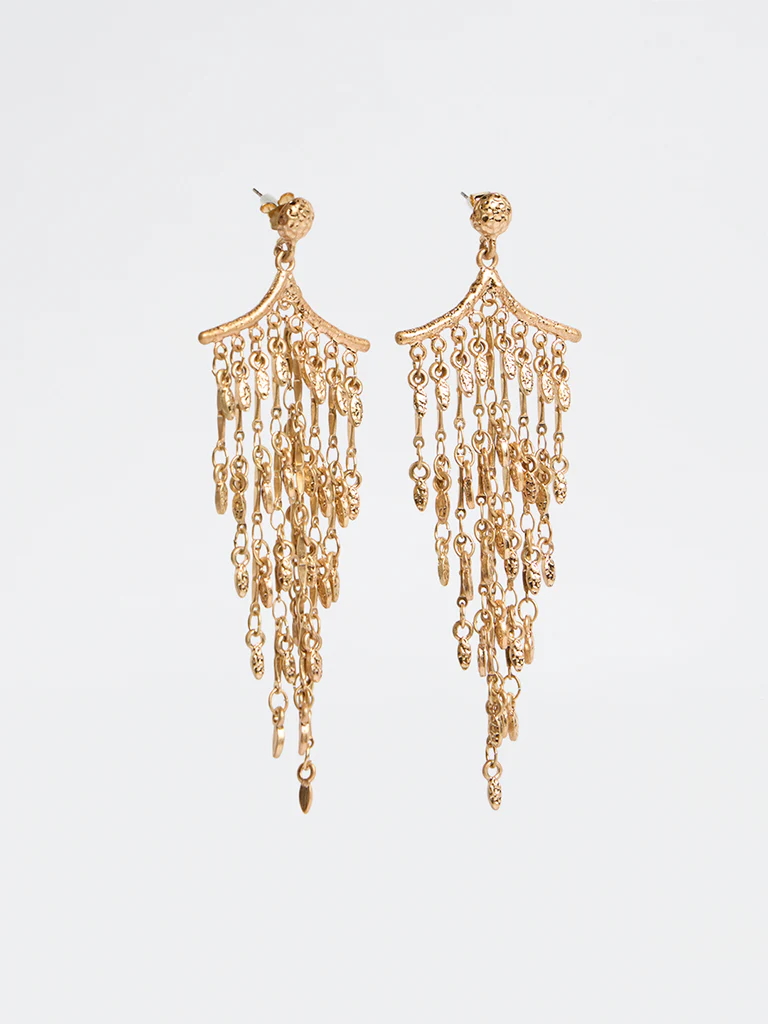 Westside Accessories Gold Statement Dangler Earrings - Image 2