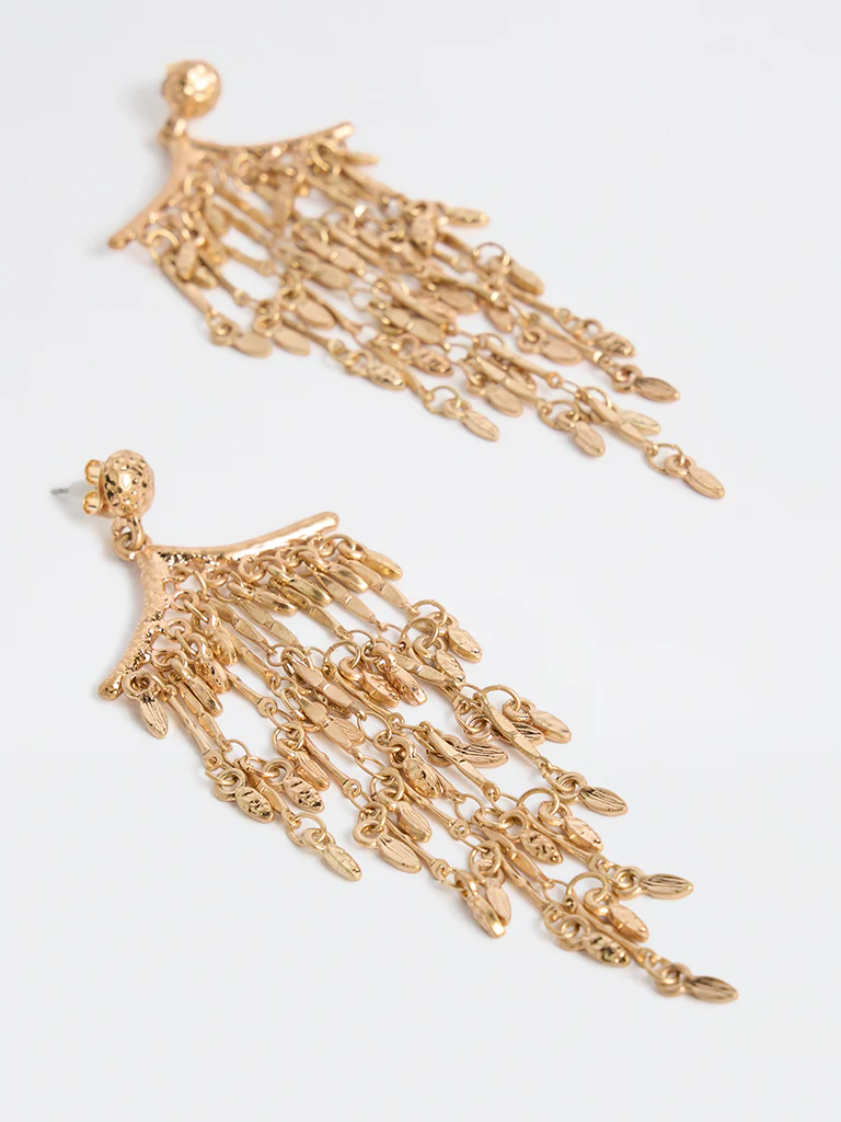 Westside Accessories Gold Statement Dangler Earrings - Image 3