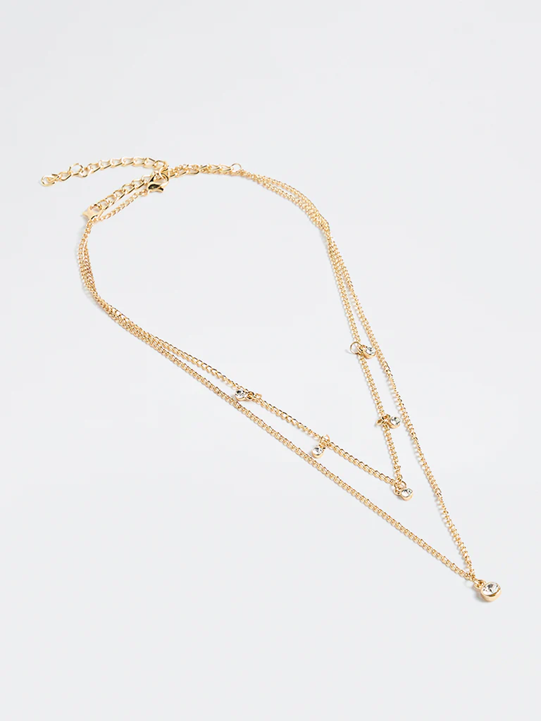 Westside Accessories Gold Stone Charm Necklace - Pack of 2 - Image 2