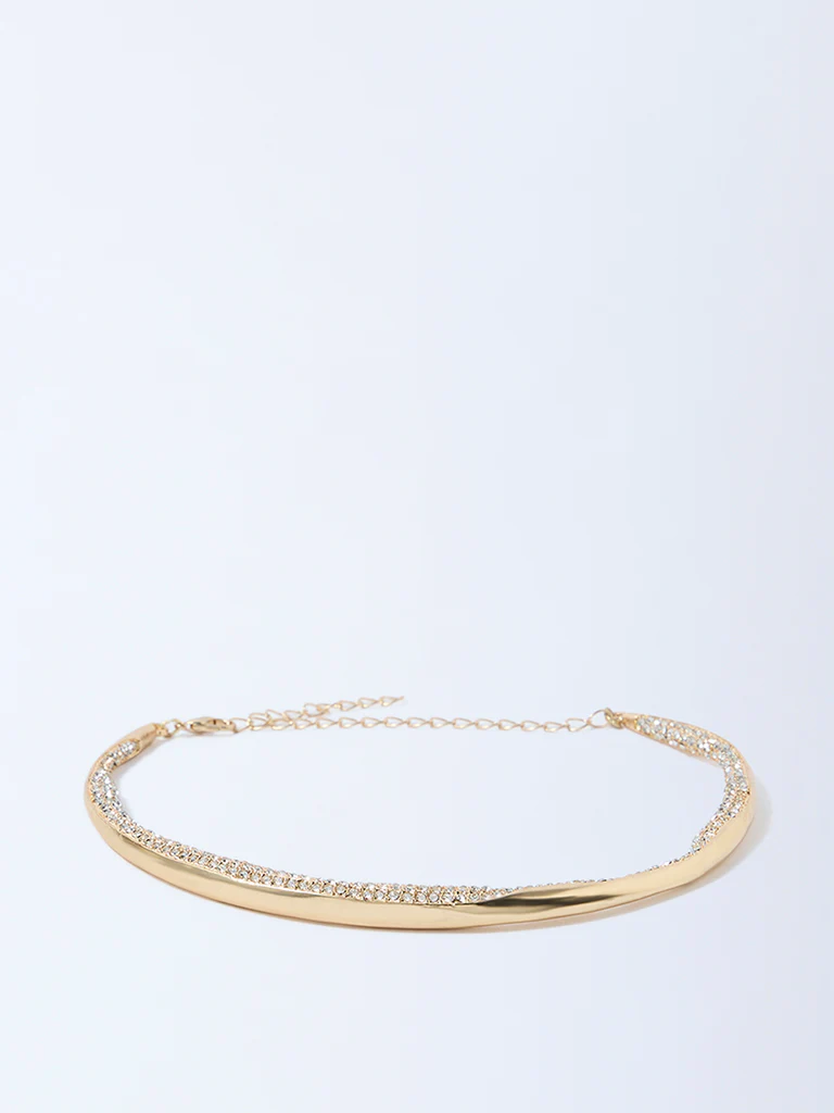 Westside Accessories Gold Studded Statement Choker Necklace - Image 2