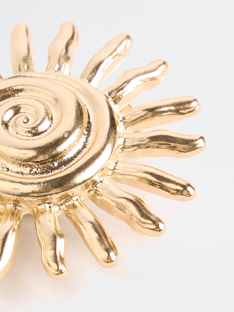 Westside Accessories Gold Sun Motif Brooch - Image 3