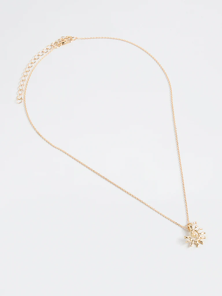 Westside Accessories Gold Sun Pendant Chain Necklace - Image 2