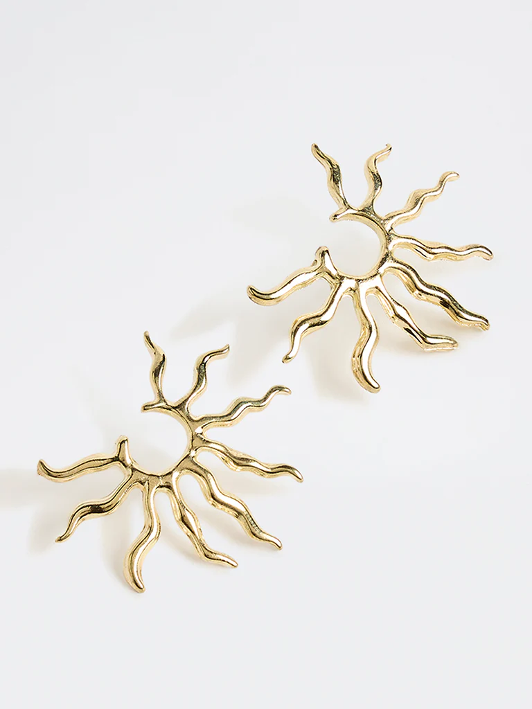 Westside Accessories Gold Sun Stud Earrings - Image 2