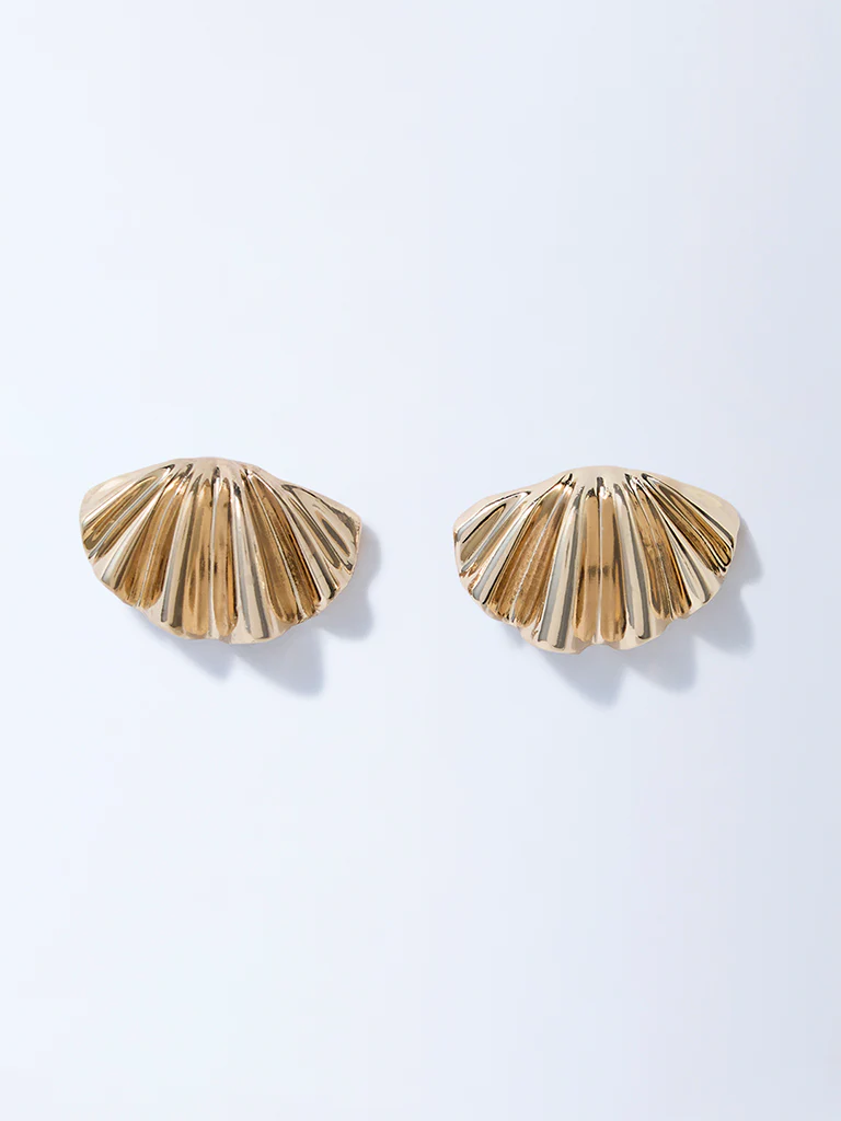 Westside Accessories Gold Wavy Stud Earrings