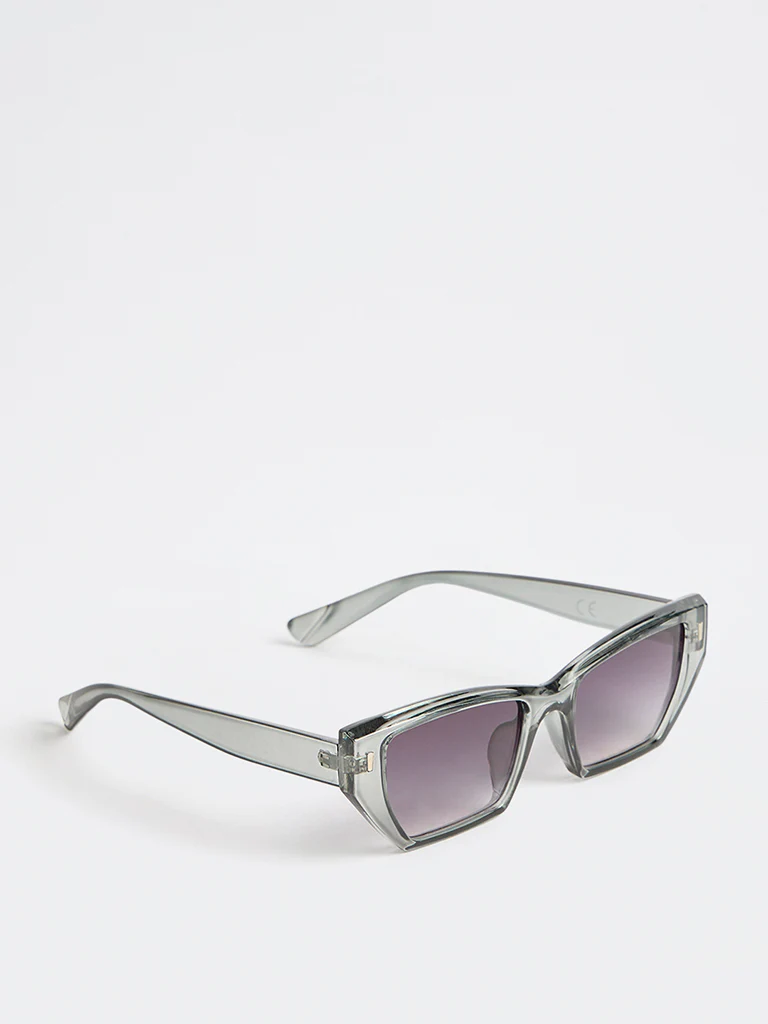 Westside Accessories Grey Transparent Sunglasses with Pouch - Image 2