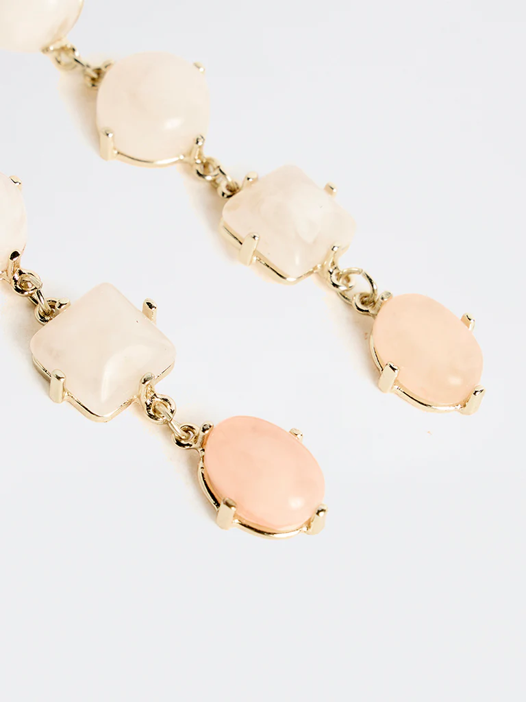 Westside Accessories Light Pink Statement Dangler Earrings - Image 3