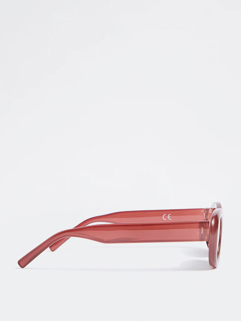 Westside Accessories Maroon Oval Sunglasses - Comes with a Pouch and Cleaning Cloth - Image 3