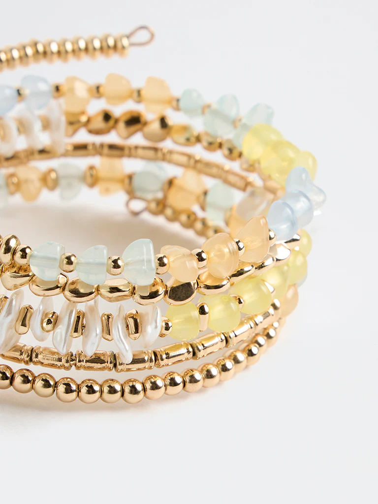 Westside Accessories Multi Color Beaded Coil Bracelet - Image 3